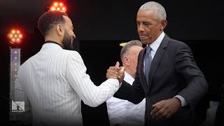 Former presidents and celebrity guests headline dedication at the Obama Presidential Center
