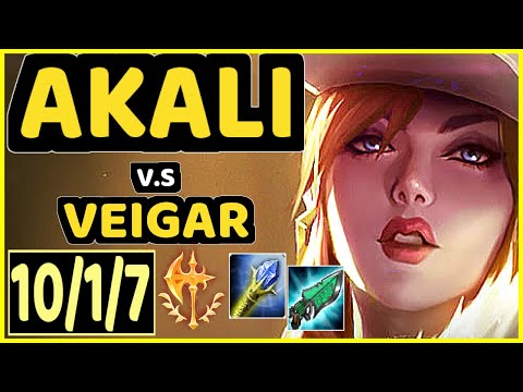 LLDER (AKALI) vs VEIGAR - 10/1/7 KDA MID CHALLENGER GAMEPLAY - EUW