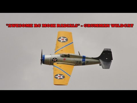 "AWESOME RC MOKI RADIALS" - FAST & LOUD - 1/4 SCALE GRUMMAN F4F WILDCAT - 2016