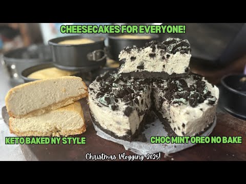 Cheesecakes! Choc Mint Oreo No Bake for the kids and a NY Baked Keto one for D! - Vlogmas 2025