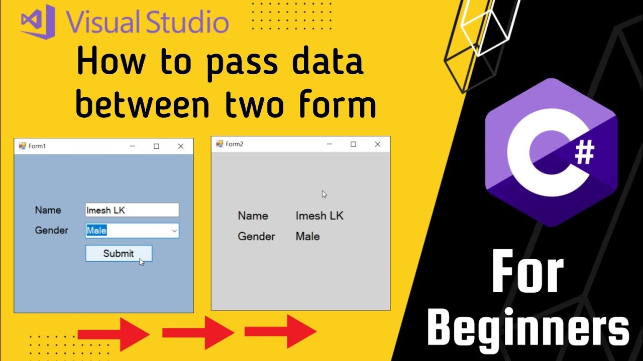 how to pass data between two form | C# .net | Visual Studio | Imesh Lk