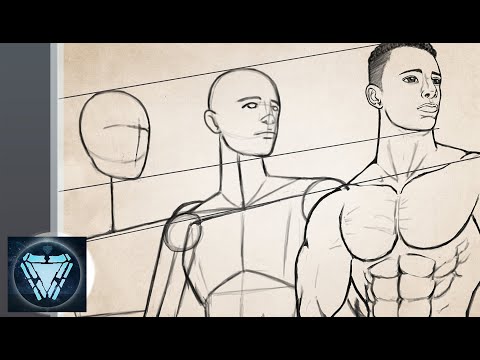 HOW TO DRAW a SUPER HERO Male Body using Simple shapes