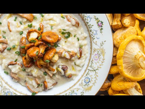 Golden Chanterelle Risotto with Leeks