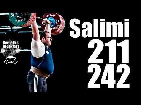 Behdad Salimi Kordasiabi (174kg Iran) 211kg Snatch 242kg Clean and Jerk - all lifts - 2017 worlds