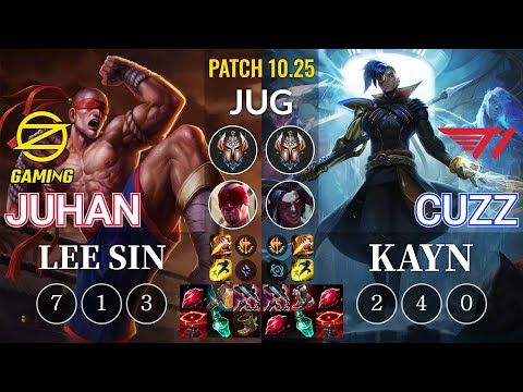 OZ Juhan Lee Sin vs T1 Cuzz Kayn Jungle - KR Patch 10.25