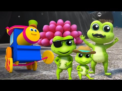 cinco pequenos salpicados sapos | bob o trem canção | rima de berçário | Five Little Speckled Frogs
