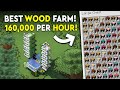 Minecraft All Trees Wood Farm Tutorial - Simple - 160,000 P/HR!