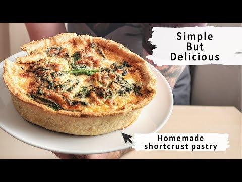 EASY QUICHE RECIPE - Feta and spinach quiche with homemade shortcrust pastry - Cooking tips