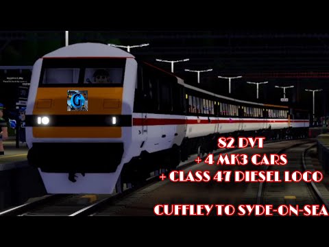 Driving Class 82 DVT + 4 MK3 cars + Class 47 from Cuffley to Syde-on-Sea (British Railway V1.3.6)