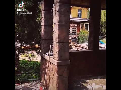 Мангал. Беседка. Водопад с водоемом. Арт бетон. Дикий камень.