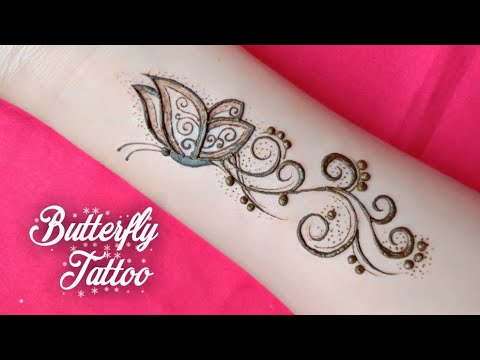 how to draw butterfly tattoo mehndi design by mehndi creations