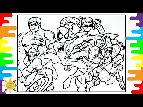 AWESOME AVENGERS Coloring Page|SUPERHEROES Coloring|Cartoon - On & On (feat. Daniel Levi)NCS Release