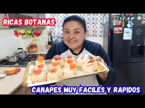 ✅️CANAPES FACILES Y MUY SABROSOS Bocadillos Frios #mihogardulcehogar #botanasfaciles #botanas