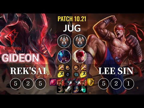 GRF GIDEON Rek'Sai vs Lee Sin Jungle - KR Patch 10.21