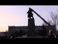 Николаев ЕвроМайдан Снос памятника Ленина 22 02 2014 