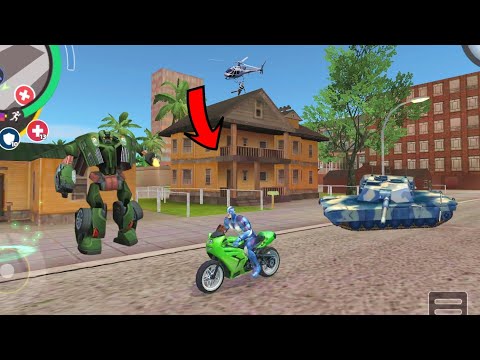Rope Hero Vice Town (Rope Hero Drive SuperBike) Bike Exchange with rope hero house - Gameplay HD