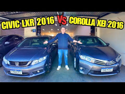 HONDA CIVIC LXR 2016 vs TOYOTA COROLLA XEI 2016, QUAL VALE MAIS A PENA?     Comparativo Completo!
