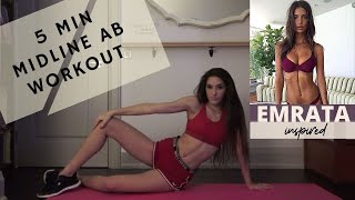 5 MIN MIDLINE AB WORKOUT - Emily Ratajkowski inspired // no equipment 