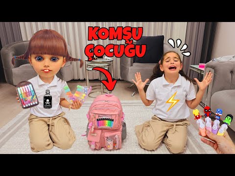 ELİF KOMŞU ÇOCUĞU PELİNSU ÇANTANI GİZLİCE KARIŞTIRDI !! بابا جاب لي بالون - جنى مقداد | طيور بيبي