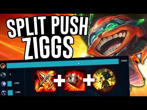 SPLIT PUSH DEMOLISH ZIGGS DESTROYS TURRETS!! - League of Legends