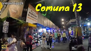 COMUNA 13 | NIGHTLIFE [4K] 🚶📹🌃🎉❤️🌏 #walktripl29 #travel #colombiancity #nightlife #comuna13