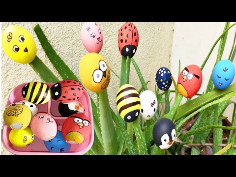Egg shell Painting | garden decoration using egg shells | egg shell crafts | egg shell reuse ideas