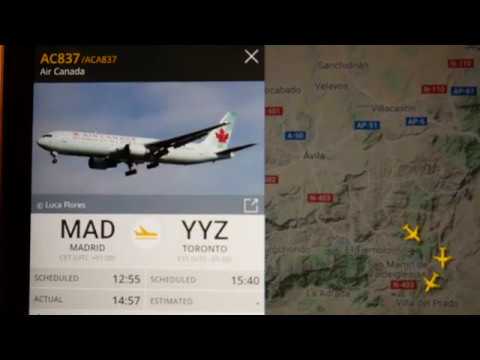 Breaking news on Air Canada flight AC837 from Madrid to Toronto. Serious technical problems (4k)