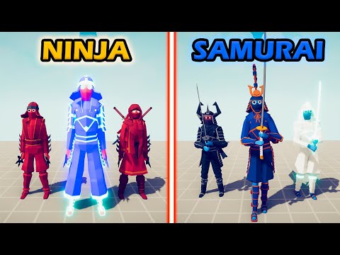 NINJA TEAM vs SAMURAI TEAM - Totally Accurate Battle Simulator | TABS