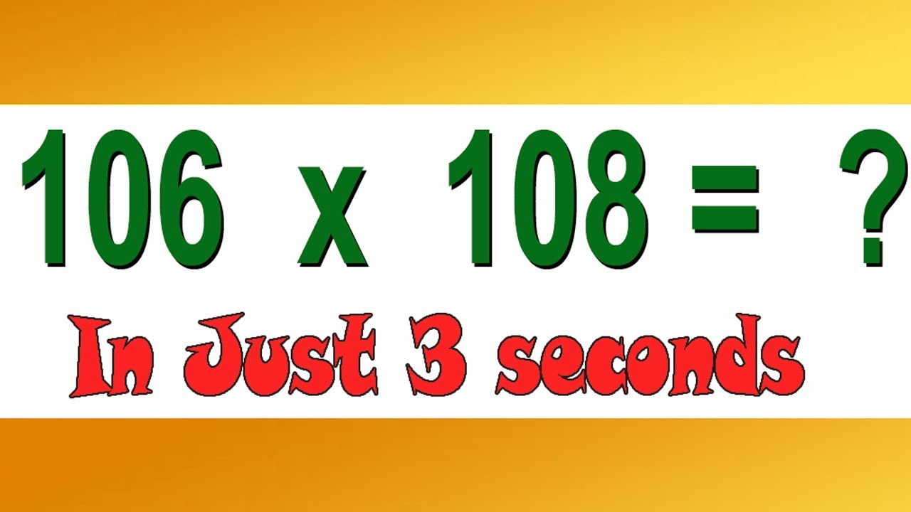 Multiplication of any two numbers near 100 in just 3 seconds | Mental Multiplication Math Trick