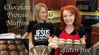 Chocolate Pumpkin Protein Muffins GF #glutenfreeproteinmuffinrecipe #glutenfreerecipe #pumpkinrecipe