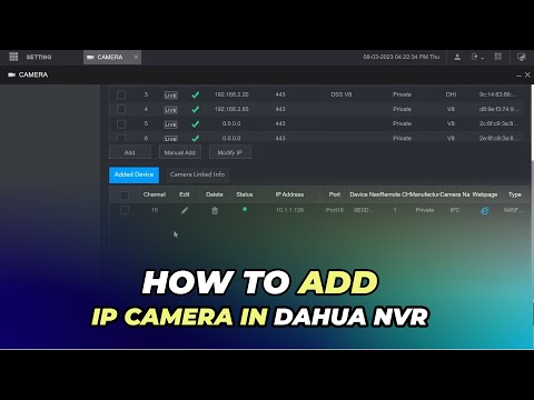Dahua NVR IP Camera Setup