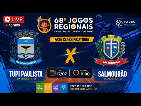 68º JOGOS REGIONAIS DE SÃO PAULO - VÔLEI MASC SUB21 - TUPI PAULISTA x SALMOURÃO