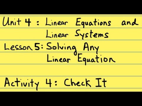 8th Grade Illustrative Mathematics: Gr. 8; U4; Lesson 5-4: Check It