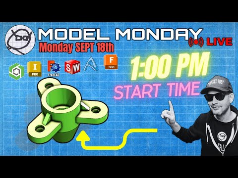 1 PM - Model Monday LIVE - Live Modeling Challenges - Onshape Tutorials