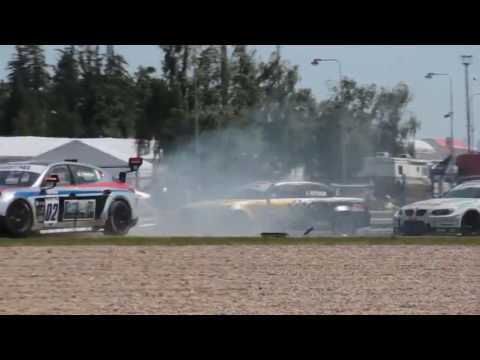 Superstars Series 2013 Brno: Crash after start of Race #1 (Porsche Panamera & BMW)