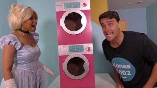 Cinderella's Toy Washing Machine!!! ||  Toy Review  || Konas2002