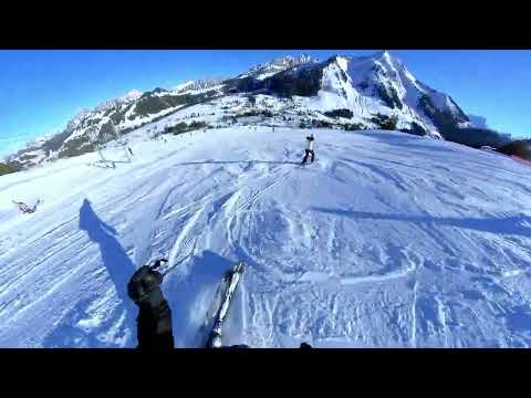 Skiing in Les Mosses, Switzerland