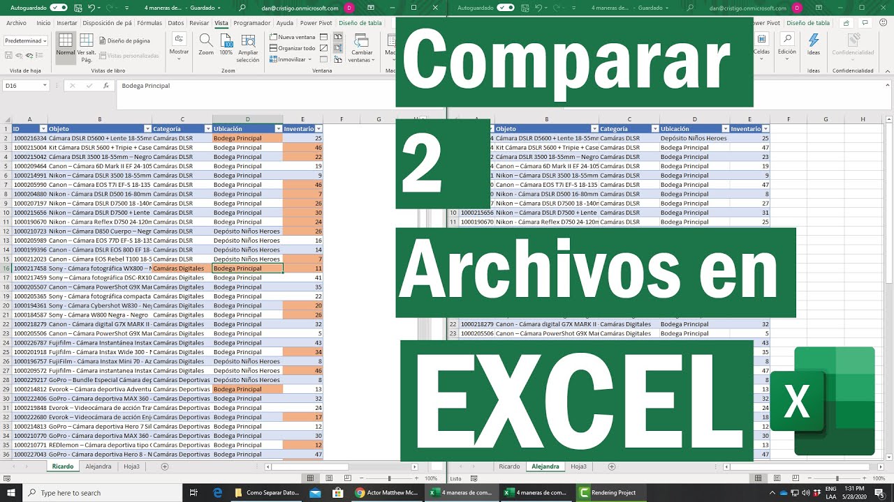 Como comparar archivos en Excel y encontrar las diferencias (4 maneras!!) 🤓