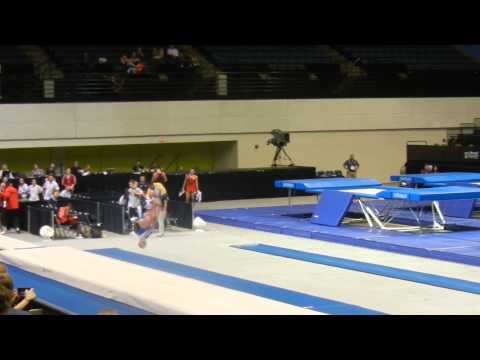 2014 Worlds Tumbling Marie Deloge FRA 2nd pass Prelims Women