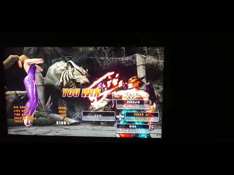 Tekken 5 Dark Ressurection Devil Jin Kos and Choke Winpose on Nina Alternate Slowmo Ryona