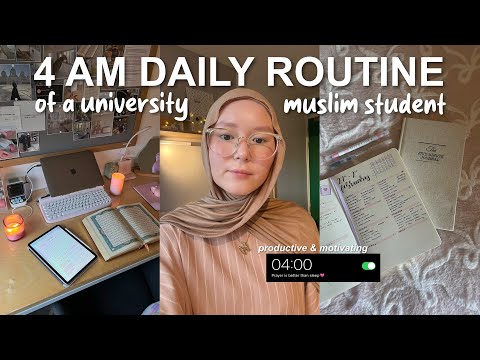 4AM ROUTINE OF A MUSLIMAH🪴 | Productive day, work, cleaning, shopping and tafakkur session.