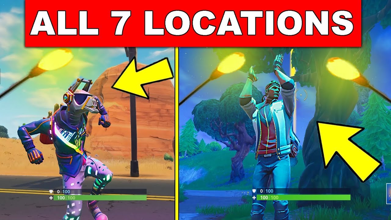 guia fortnite baila bajo diferentes postes de la luz temporada 6 semana 1 - postes de madera fortnite