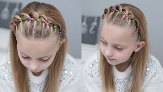 PEINADO PARA NIÑA DE DIADEMA CON LIGAS | TRENZA PULL THROUGH PASO A PASO