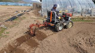 경운기관리기쟁기작업.핸들경운기쟁기질.abc tractor plow .저가형핸들경운기관리기