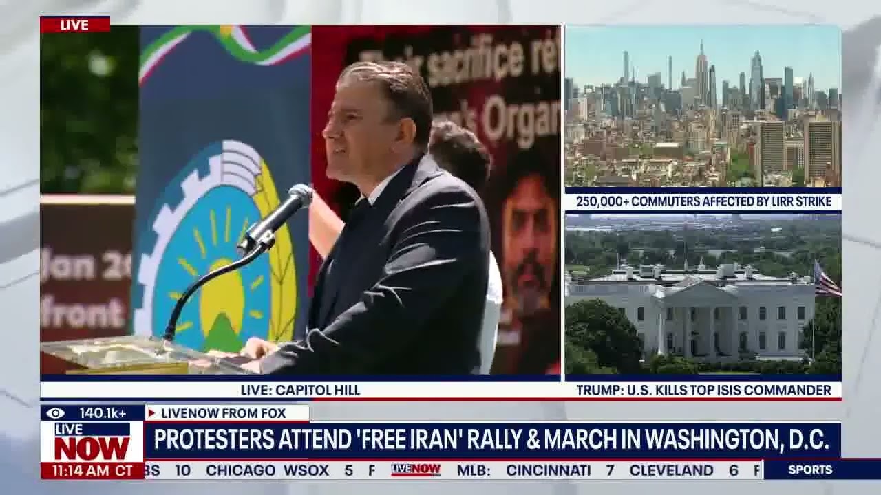 LiveNowFox Coverage of Free Iran DC Rally, Kurdish Party Leadership Speech, May 16, 2026