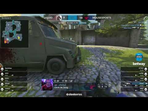 Liquid vs Mousesports cs go chrisJ sprays down two to secure the round Cbble ESG Tour Mykonos 2017