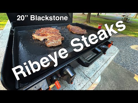 Ribeye Steaks on our New Blackstone 20" Camping Griddle #blackstone #griddle #itsgriddletime