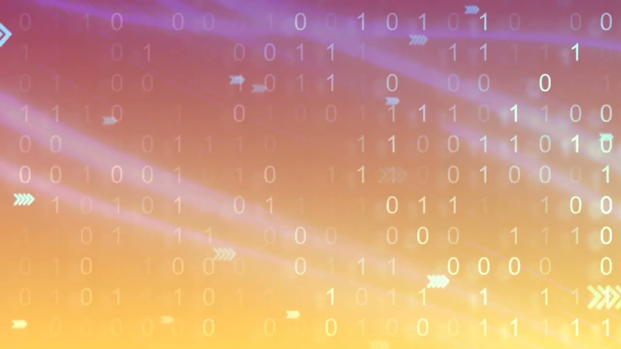 Binary Stream code in Motion on Orange Red Background