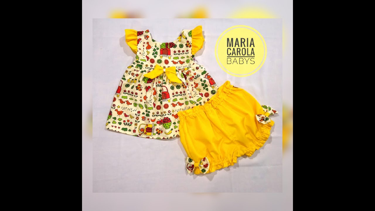 Conjunto Sônia Bata e short bebê, dos 6 meses aos 2 anos/molde grátis