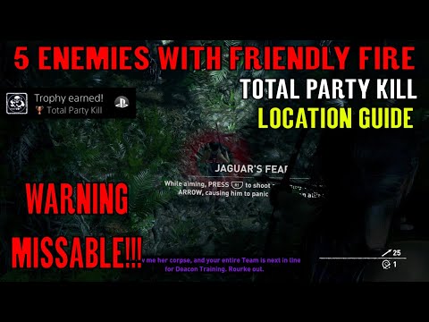 Shadow of the Tomb Raider 🏹 Total Party Kill 🏹 (Kill 5 Enemies with Friendy Fire) MISSABLE!!! Video